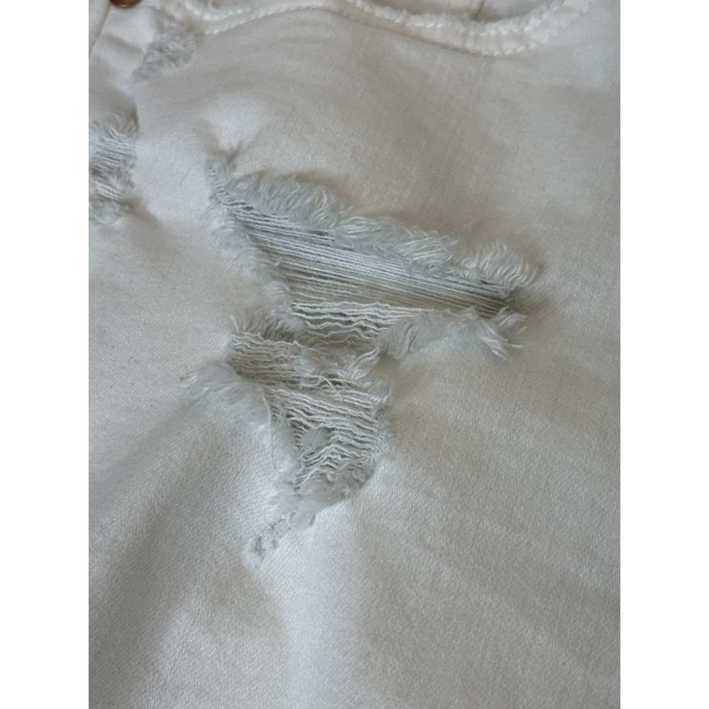 Judy Blue Women's Mid-Rise White Distressed Destroyed Hem Womens 1XL Shorts - Picture 2 of 7